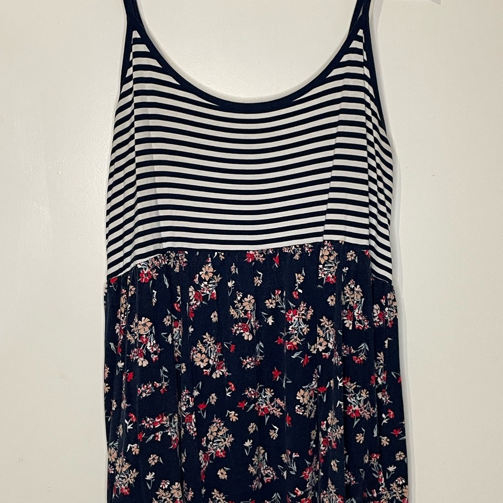 Torrid Navy Striped and Floral Camisole